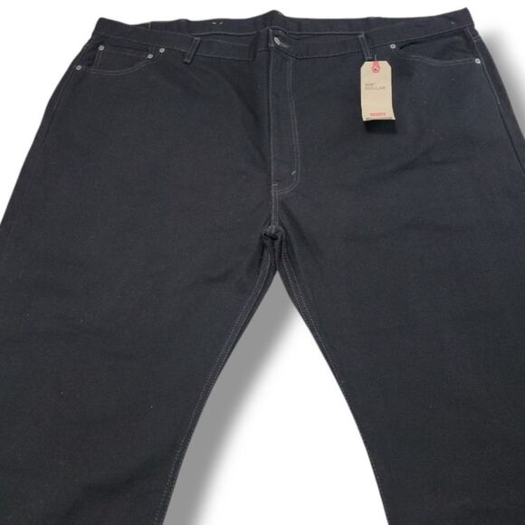 New Levi's Jeans Size 60 W60" x L31 Black Levi's 505 Regular Jeans Irregular NWT - Picture 4 of 8